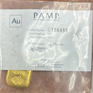 100 Gram Gold Bar - PAMP Suisse(Cast, W/Assay)