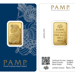 1/2 oz PAMP Fortuna Gold Minted Bar