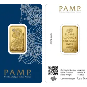 1/2 oz PAMP Fortuna Gold Minted Bar 1/2 oz PAMP Fortuna Gold Minted Bar