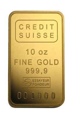 10 oz Credit Suisse Gold Bar (Without Assay)