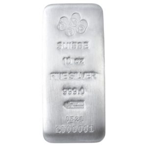 10 oz PAMP Suisse Silver Bar(Cast, New In Assay)
