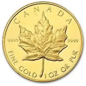 1 oz Canadian Gold Maple Leaf Coin .9999 Fine - Random Year