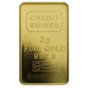 Credit Suisse 2 gram Gold Bar Statue of Liberty (In Assay)