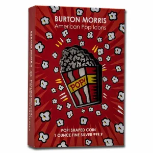 PAMP 1 oz Silver $2 Burton Morris - Popcorn Coin Pop! PAMP 1 oz Silver $2 Burton Morris - Popcorn Coin Pop!