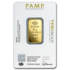 20 Gram PAMP Suisse Gold Bar - Lady Fortuna(In Assay)