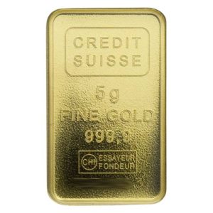 5 Gram Credit Suisse Gold Bar Statue of Liberty (In Assay)