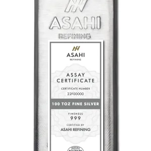 100 oz Asahi Silver Bar