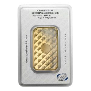 1 oz Gold Bar Sunshine Mint New Design (In TEP Packaging)