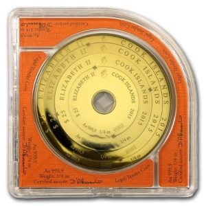 2015 1 oz Cook Islands Gold Armillary Coin $100 Valcambi