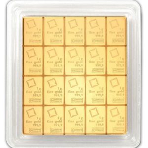 20 x 1 gram Gold Valcambi CombiBar™ (In Assay)