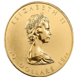 1 oz Canadian Maple Leaf Gold Coin .999 Fine - Random Year (Abrasions)