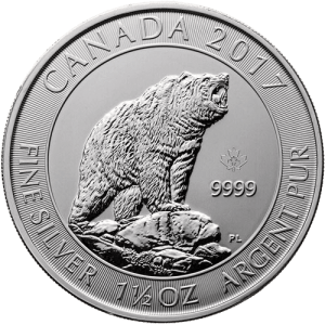 2017 1.5 oz Canadian Grizzly Bear Silver Coin