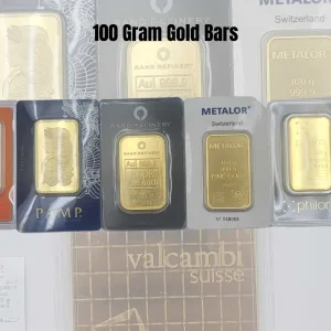 100 Gram Gold Bar Random Brands With Assay