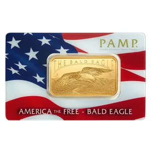 1 oz PAMP Suisse America The Free Statue of Liberty, American Buffalo, Liberty Bell or Bald Eagle Gold Bar (In Assay)