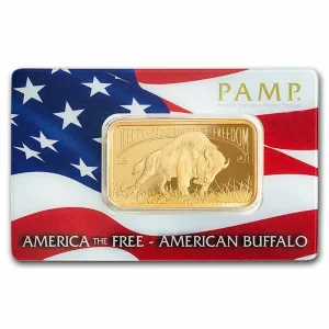 1 oz PAMP Suisse America The Free Statue of Liberty, American Buffalo, Liberty Bell or Bald Eagle Gold Bar (In Assay)