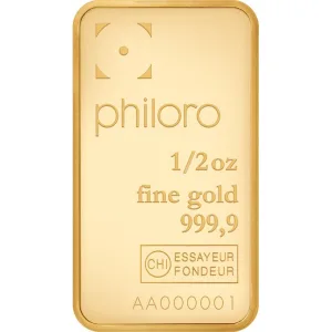 Philoro 1/2 oz Gold Bar 999.9 Fine