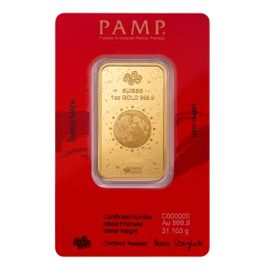 2025 1 oz Gold Bar PAMP – Legend of the White Snake Goddess