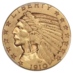 1910 $5 Indian Head Gold Half Eagle MS 62 NGC