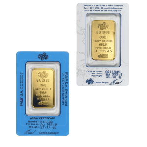 Vintage Assay - 1 oz Gold Bar PAMP Suisse Lady Fortuna .9999 Fine