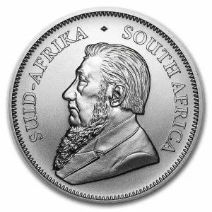 South African 25 x 1 oz Silver Krugerrand Coins (Random Year in Tube)