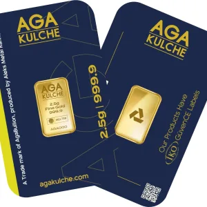 2.5 Gram Gold Bar -  AGA KULCHE .9999