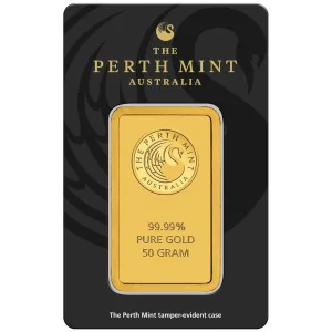 50 Gram Gold Bar Perth Mint (In Assay)
