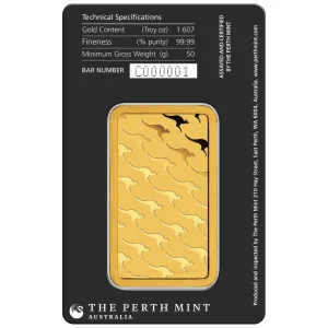 50 Gram Gold Bar Perth Mint (In Assay)