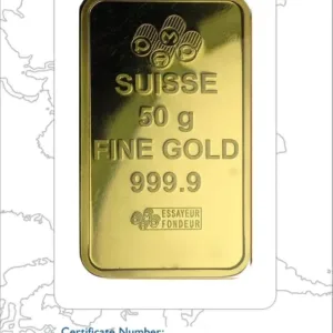 50 Gram PAMP Suisse Gold Bar - Rosa (In Assay)