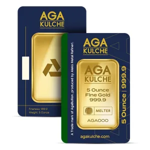 Gold Bar, 5 Troy Ounce, .9999 Pure in Assay Package AGA Kulche Secondary Market