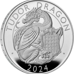 2 oz Silver Royal Tudor Beast's Coins  2023 2024 The Bull of Clarence or The Tudor Dragon