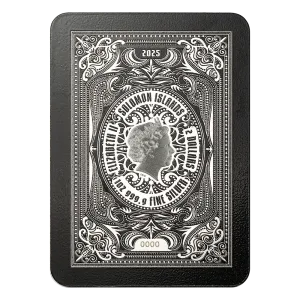 PAMP 1 oz Pure Silver Card Shaped Coin - Royal Flush King of Spades