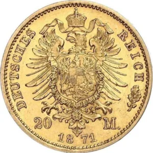 German 20 Marks 1871 Gold coin German 20 Marks 1871 Gold coin